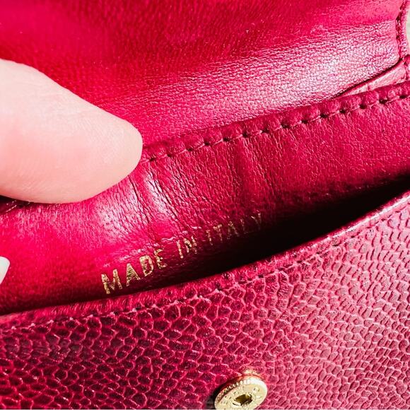 Chanel Burgundy Red Caviar Leather Fold Over Open Wallet - Picture 6 of 16